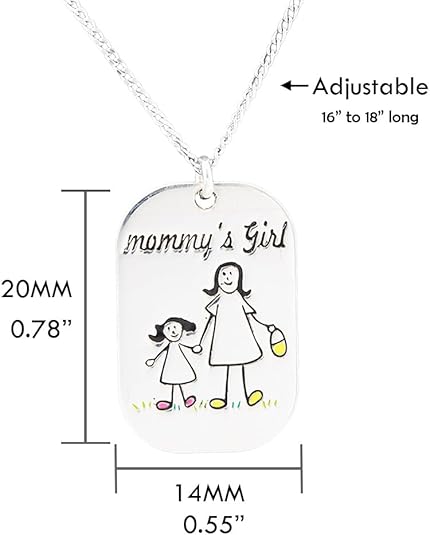 Sterling Silver 925 “Mom” Pendant Necklace – Adjustable 16 to 18 Inches – Mother’s Day Gift