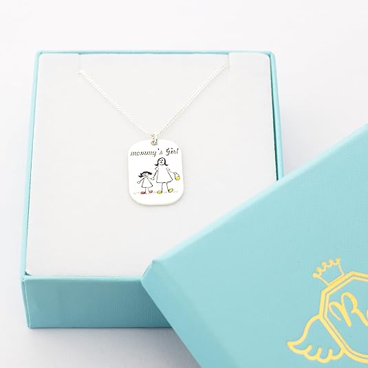Sterling Silver 925 “Mom” Pendant Necklace – Adjustable 16 to 18 Inches – Mother’s Day Gift