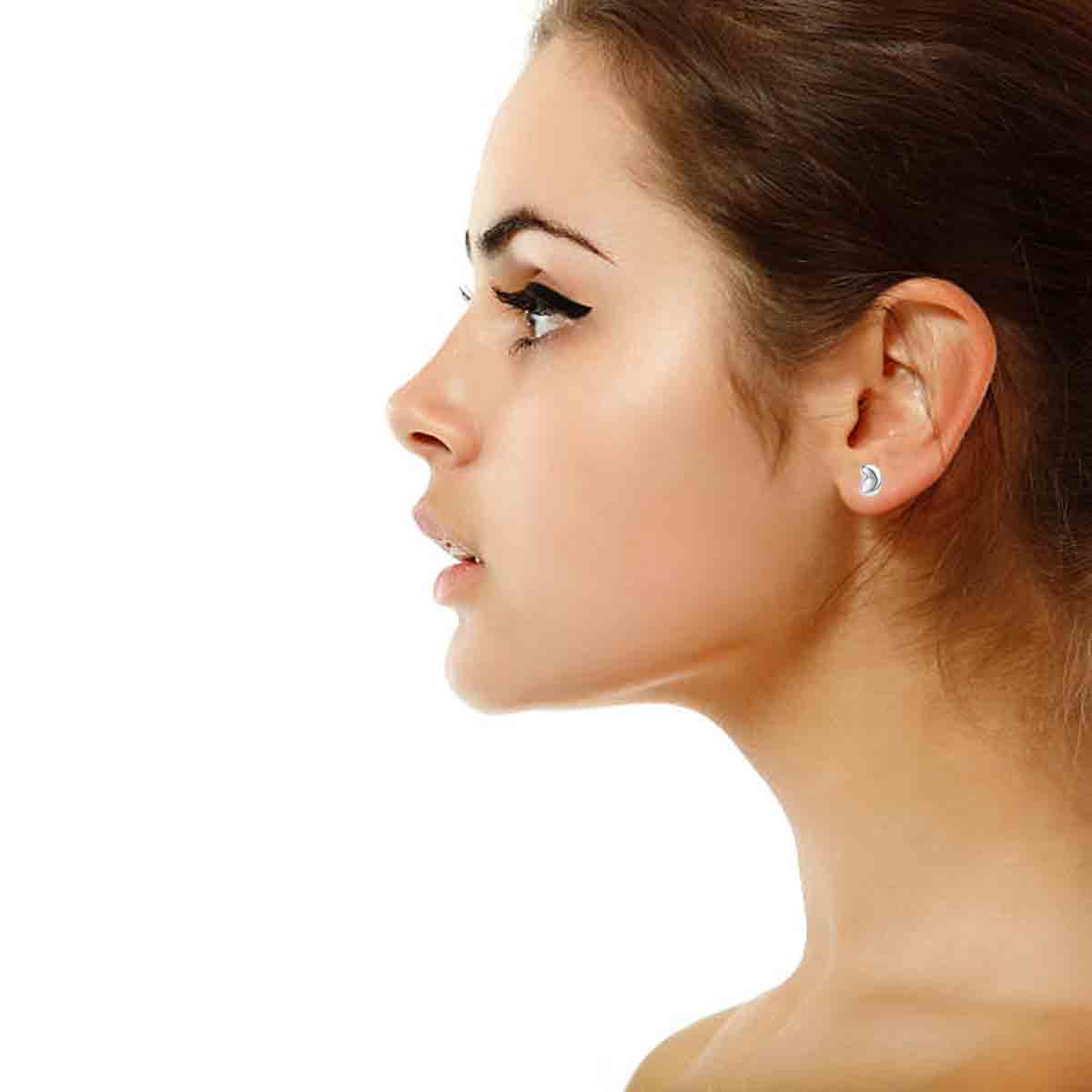Ritastephens .925 Sterling Silver Kidney Bean Earrings – Small, Minimalist Silver Bean Studs, Chic and Petite for Classic and Sleek Look, Perfect for Everyday Wear