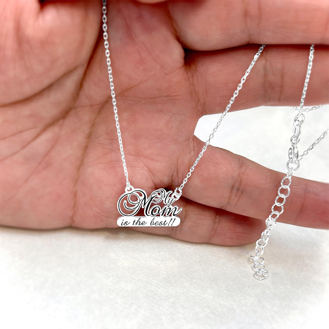 Sterling silver 925 adjustable Necklace for Mothers Day Mom My mom is the best