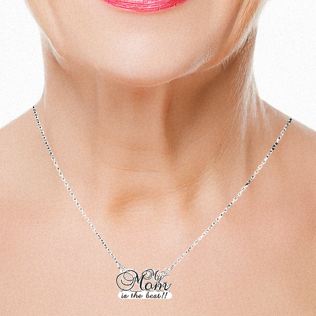 Sterling silver 925 adjustable Necklace for Mothers Day Mom My mom is the best