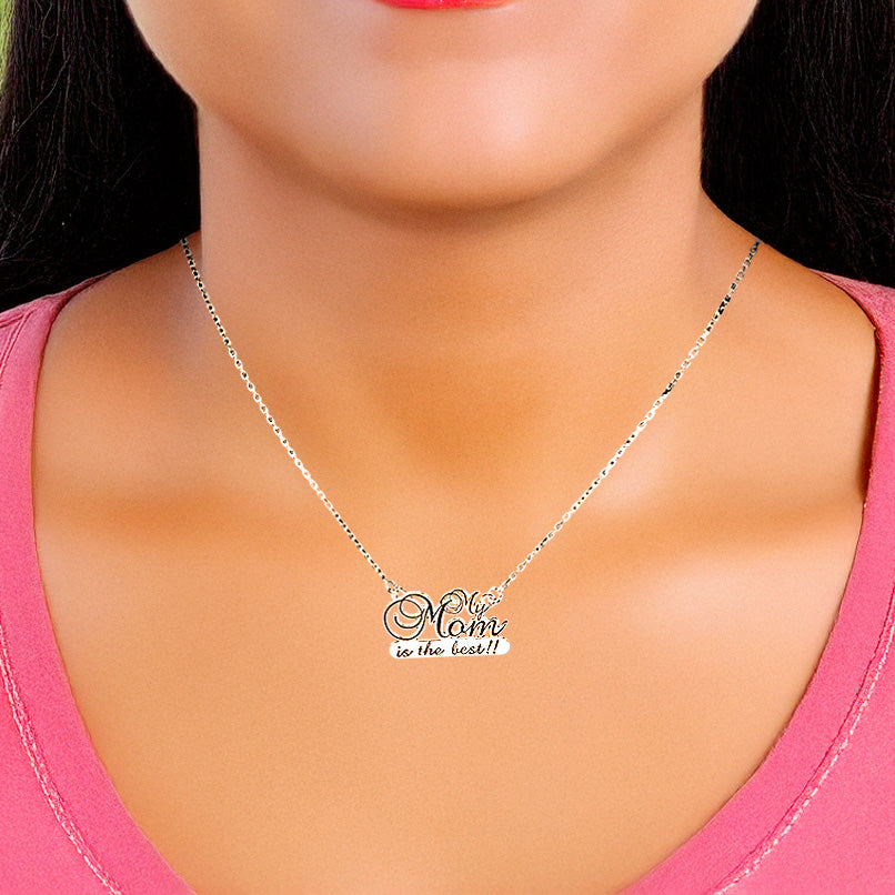 Sterling silver 925 adjustable Necklace for Mothers Day Mom My mom is the best