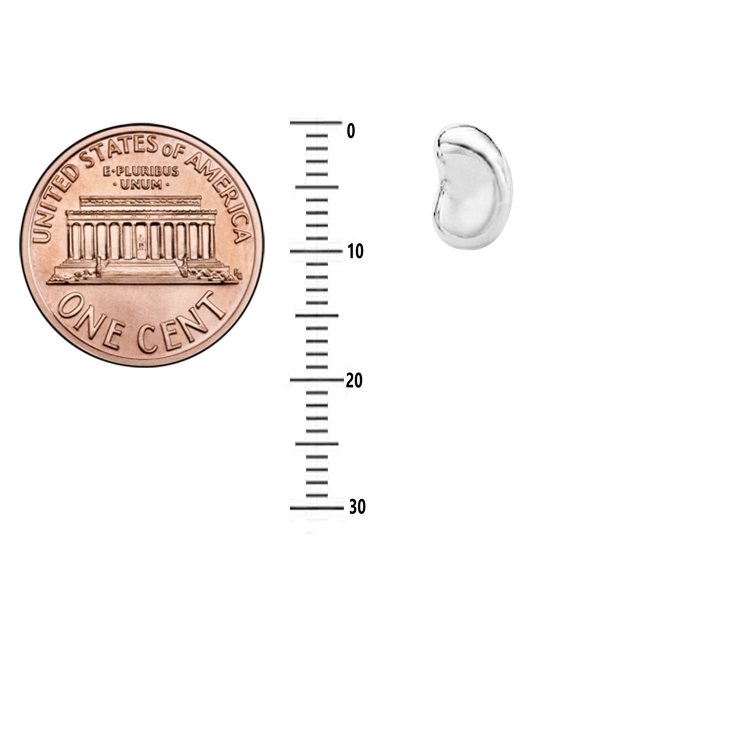 Ritastephens .925 Sterling Silver Kidney Bean Earrings – Small, Minimalist Silver Bean Studs, Chic and Petite for Classic and Sleek Look, Perfect for Everyday Wear