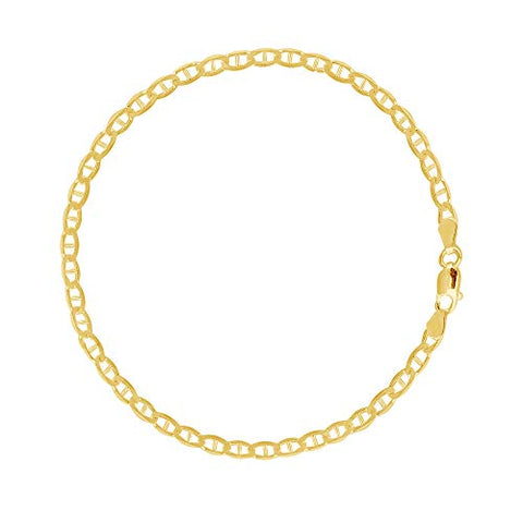 10K Yellow Gold Mariner Link Foot Chain Anklet 10 inches (2.3mm)