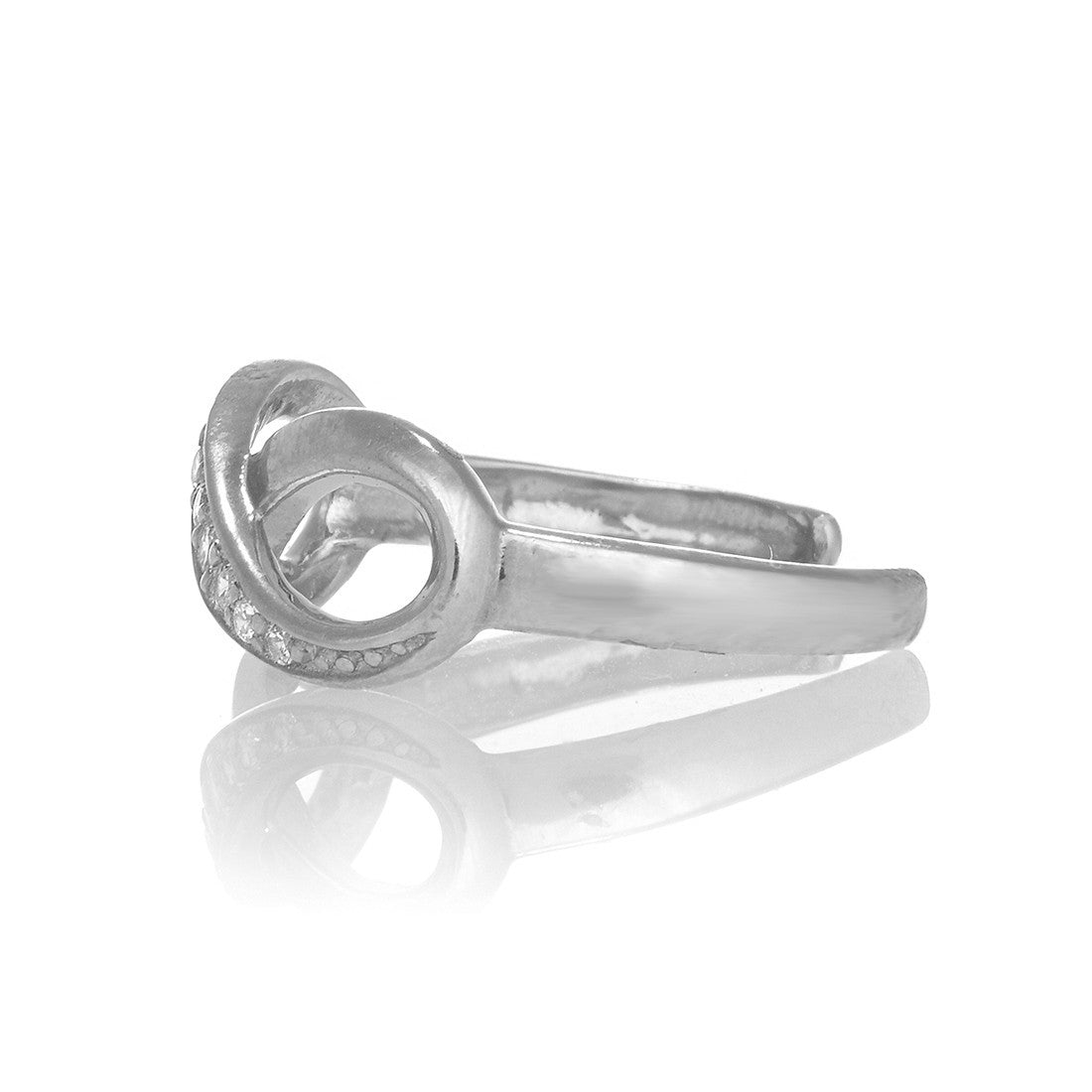 Ritastephens Everlasting Shine CZ Infinity Sterling Silver Adjustable Toe & Body Ring – Elegant Infinity Design with Sparkling Crystal Zirconia