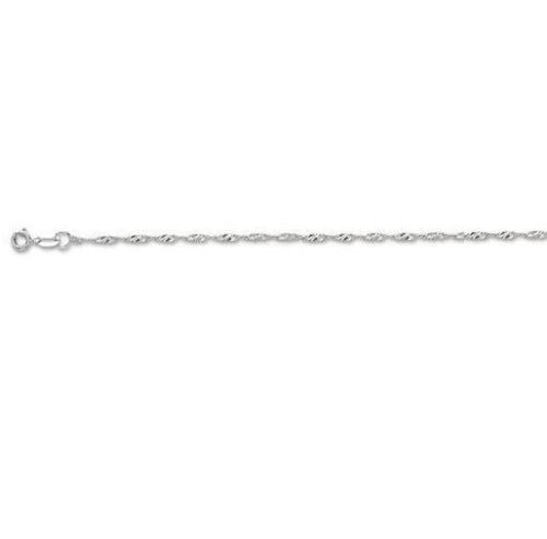 .925 Sterling Silver Singapore Rope Sparkle Chain Necklace 20" 1.4mm New