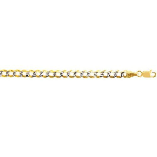 .925 Sterling Silver Gold Overlay Curb Chain Necklace 24" 3.2mm