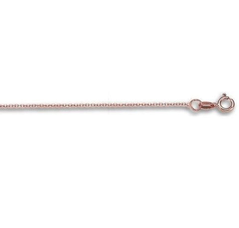 14K Solid Rose Gold Cable Chain 18" 1.1mm