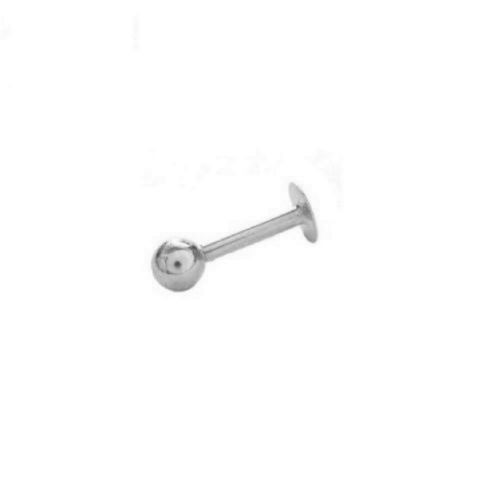 Ritastephens Elegant 14k Solid White Gold Labret Stud | 16 Gauge Chin & Lip Piercing Jewelry