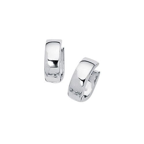 Ritastephens 14K Solid White Gold Huggie Hoop Earrings - Dainty Huggy Hoops, Classic Minimalist Gold Earrings for Everyday Elegance, Small White Gold Huggies, Elegant and Durable Solid Gold Hoop Earrings