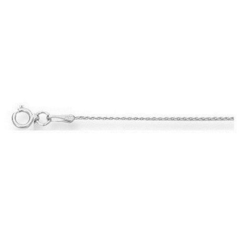 .925 Sterling Silver Wheat Spiga Chain Necklace 18" 1.1mm Made in Italy