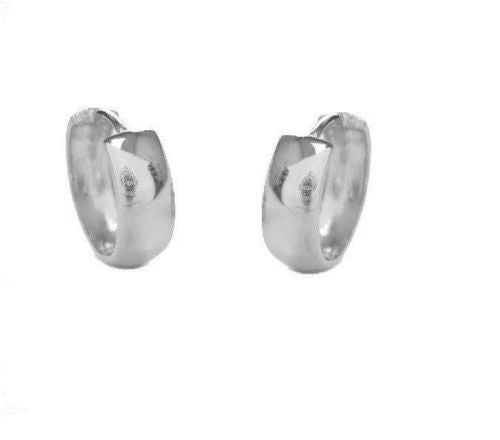 Ritastephens 14K Solid White Gold Huggie Hoop Earrings - Dainty Huggy Hoops, Classic Minimalist Gold Earrings for Everyday Elegance, Small White Gold Huggies, Elegant and Durable Solid Gold Hoop Earrings