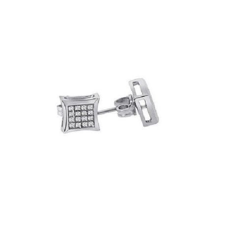 Sterling Silver Diamond Kite Stud Diamond Earrings 0.10ct New