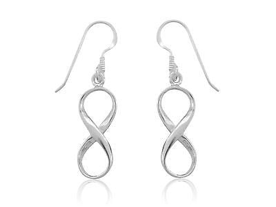 RitaStephens Sophisticated 35mm Silver Infinity Dangle Earrings – Elegant Minimalist Design, Lightweight and Modern Wire Jewelry with Stylish Infinity Motif