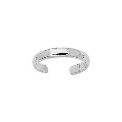 Ritastephens Elegant 14K Solid White Gold Adjustable Toe Ring with a Shiny Finish – Classic and Sophisticated Foot Jewelry, Timeless Design with a Polished Look