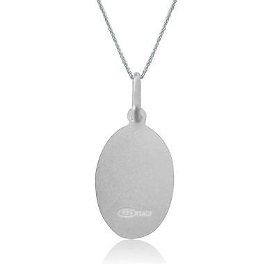 Ritastephens Sterling Silver Saint Christopher Oval Pendant Charm Necklace - 19x11mm Religious Jewelry, Spiritual Protection, Elegant Everyday Accessory