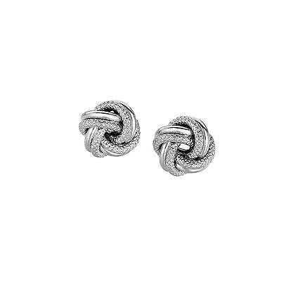 Sterling Silver Love Knot Loveknot Stud Earrings 7mm