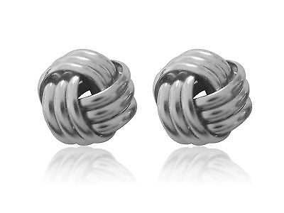 Sterling Silver Love Knot Loveknot Stud Earrings 10.5mm