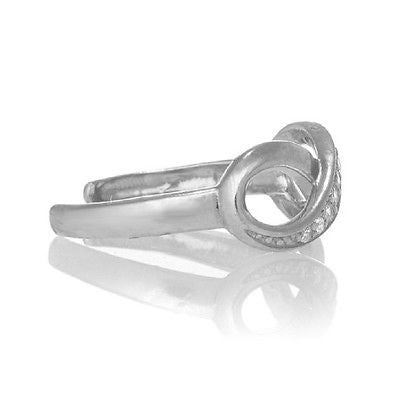 Ritastephens Everlasting Shine CZ Infinity Sterling Silver Adjustable Toe & Body Ring – Elegant Infinity Design with Sparkling Crystal Zirconia