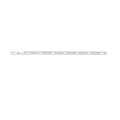Ritastephens Sleek Sterling Silver Solid Men's Figaro Bracelet – 8 Inches Long with 5mm Links, Classic Design for Timeless Style and Durability
