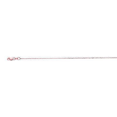 Ritastephens 14K Solid Rose Pink Gold Cable Link Chain Necklace – Elegant 0.8mm Design Available in 16", 18", and 20" Lengths