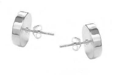 Ritastephens .925 Sterling Silver Shiny Disc Geometric Round Stud Earrings – 14mm Minimalist Classic Design, Sleek Silver Post Studs, Timeless Everyday Jewelry