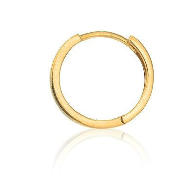 Ritastephens 14K Yellow Gold Tubular Huggie Hoop Earring – Men's Single 2.2x12.5mm Unisex Design, Elegant Huggy Hoop, Classic Gold Huggie Earring