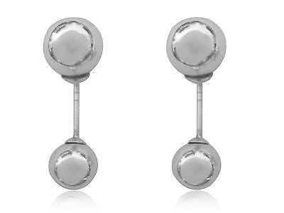 Ritastephens Elegant Sterling Silver Reversible Ball Barbell Stud Earrings – Modern Dual-Sided Design with Shiny Finish, High-Quality and Versatile Jewelry