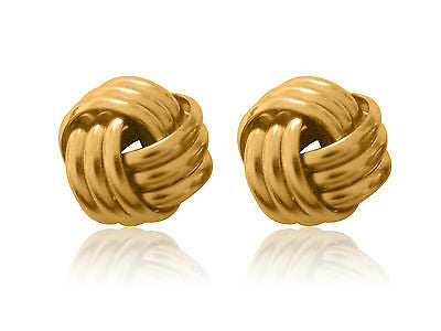 Sterling Silver Gold Overlay Love Knot Loveknot Stud Earrings 10.5mm