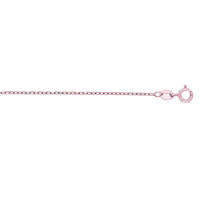 14K Solid Rose Pink Gold Cable Link Chain Necklace 1.1mm 16", 17", 18",  20"