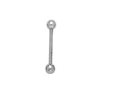 Ritastephens Luxurious 14k Solid White Gold Eyebrow Piercing – Classic 16 Gauge Barbell with Gold Ball, Elegant and Timeless Body Jewelry"