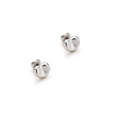 .925 Sterling Silver Kidney Bean Earrings Small