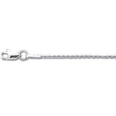 14K Solid White Gold Wheat Chain 24" 1.1mm DC
