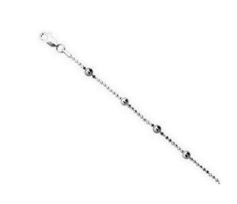 .925 Sterling Silver Beaded Chain with Ball Bracelet 7" Bead