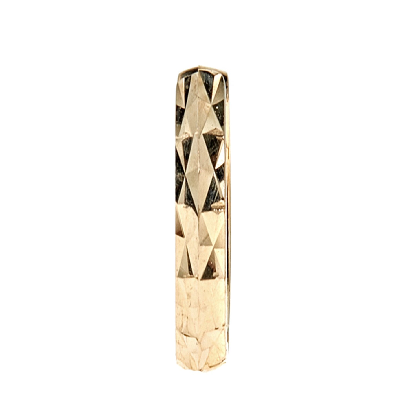 Ritastephens 14k Gold Diamond-Cut Square Tubular Huggie Hoop Earring – Available in Small or Regular Size, Elegant Gold Single Earring, Ideal for Everyday Wear