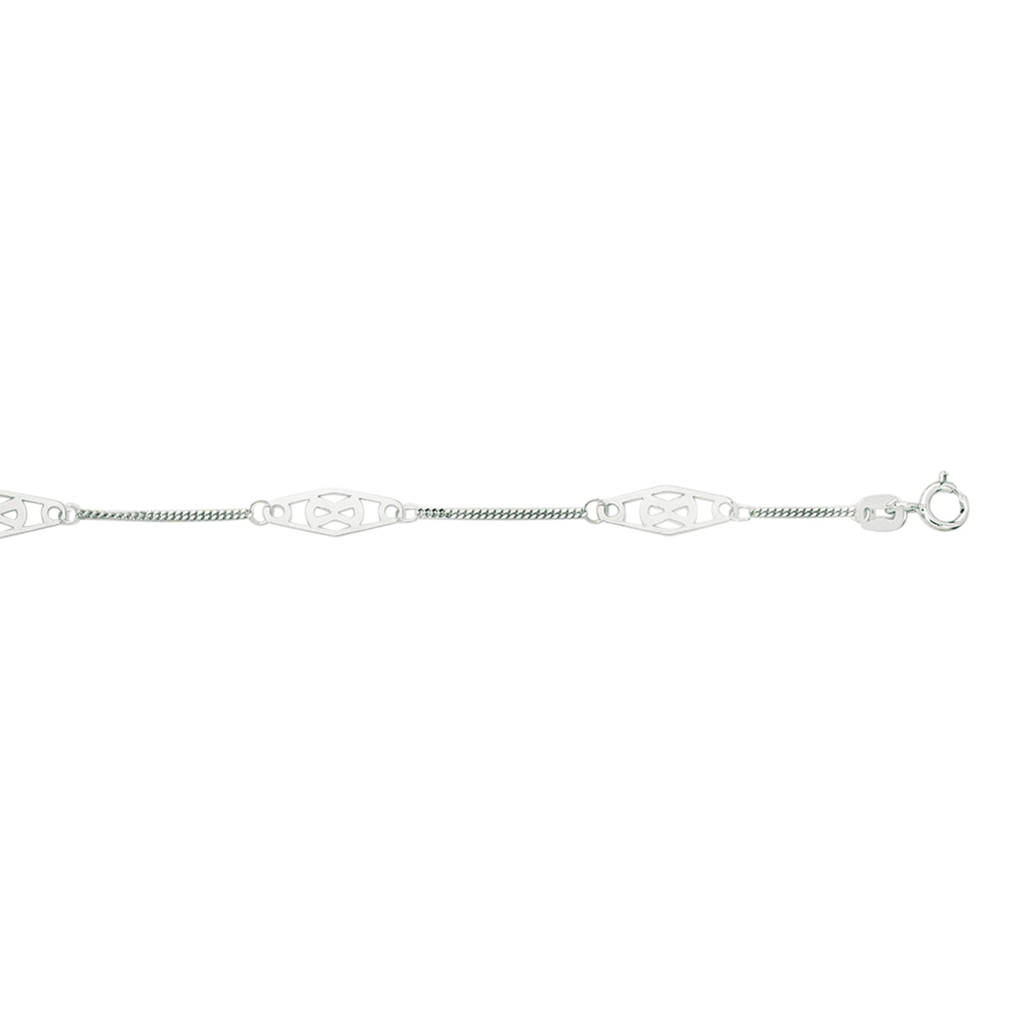 Ritastephens 14K Solid White Gold Infinity Anklet – Elegant Ankle Bracelet with Timeless Infinity Symbol Design for Classic Sophistication