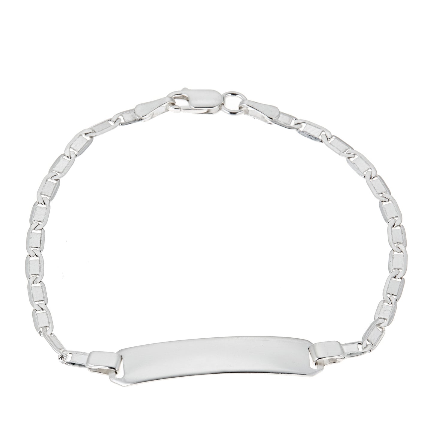 "Ritastephens Sterling Silver Mariner Baby ID Engravable Chain Bracelet – Personalized and Elegant Design for Children "