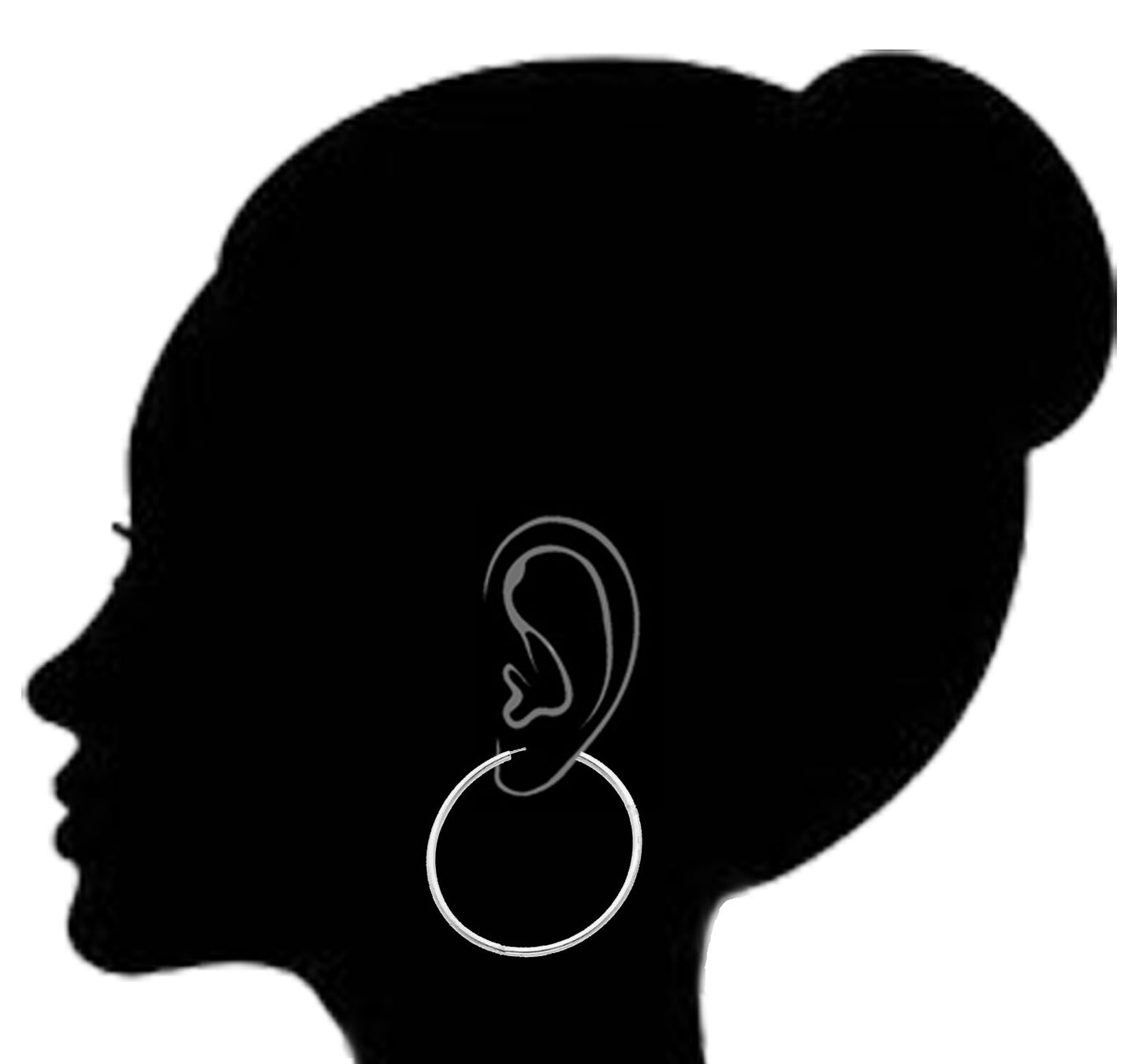 Ritastephens Jumbo Hoop Earrings - Endless Large 50mm Hoops, 925 Sterling Silver Classic Big Silver Hoops Large Thin Hoops Sterling Silver Hoops