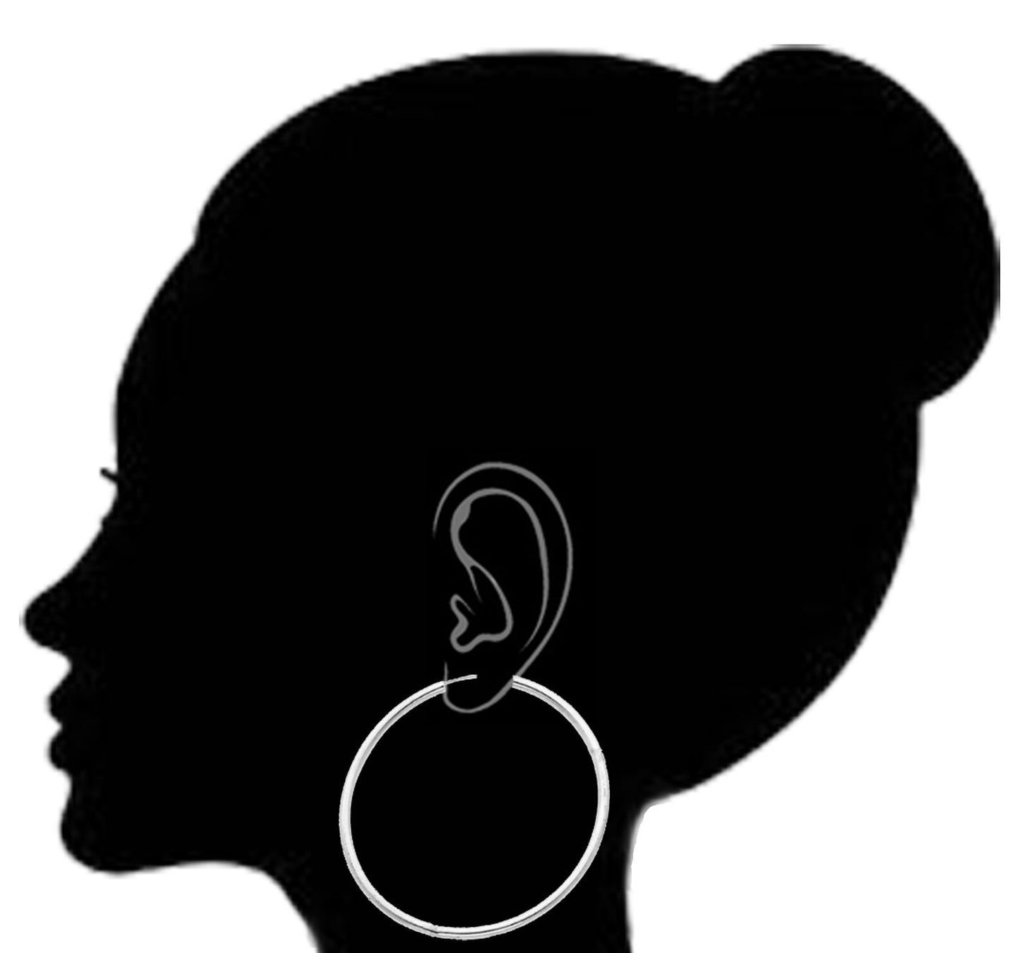 Ritastephens .925 Sterling Silver Jumbo Hoops – Endless Large 60mm Silver Hoop Earrings, Bold and Elegant 1.25x60mm Design