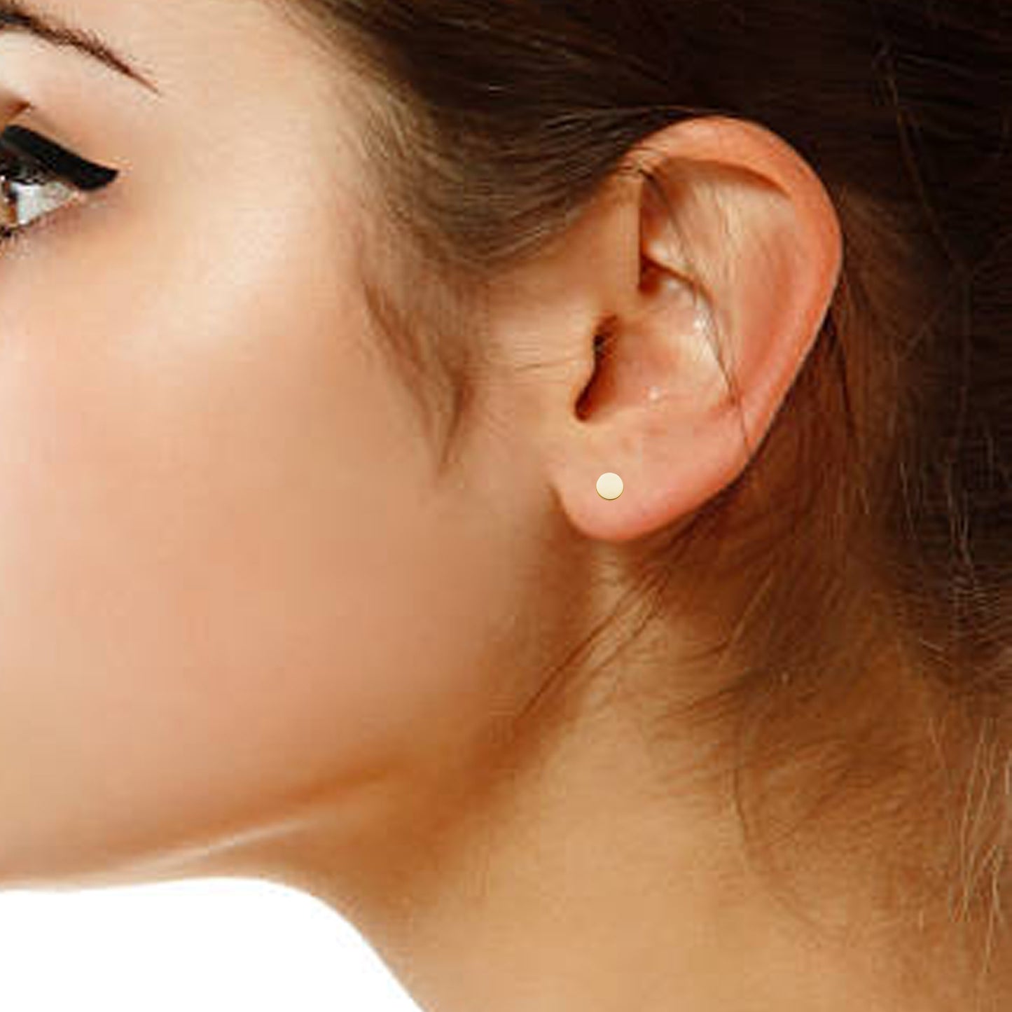 Ritastephens Chic 14K Yellow Gold Mini Round Geometric Disc Stud Earrings – Stylish 6mm Gold Circle Post Earrings for a Modern and Elegant Look