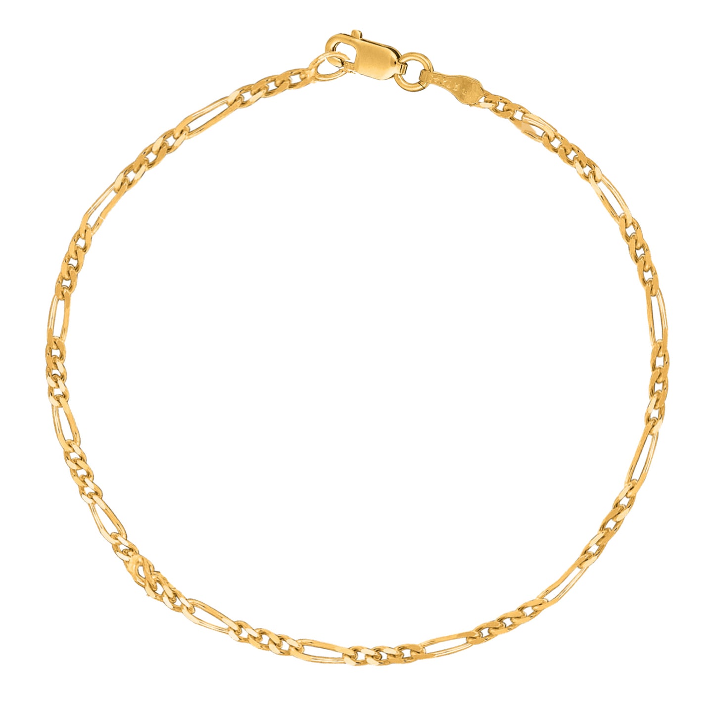 Ritastephens legant 14K Yellow Gold Figaro Chain Anklet Ankle Bracelet – 10-Inch Length with 2.6mm Links for a Timeless and Chic Accessory, Perfect for Everyday and Special Occasions