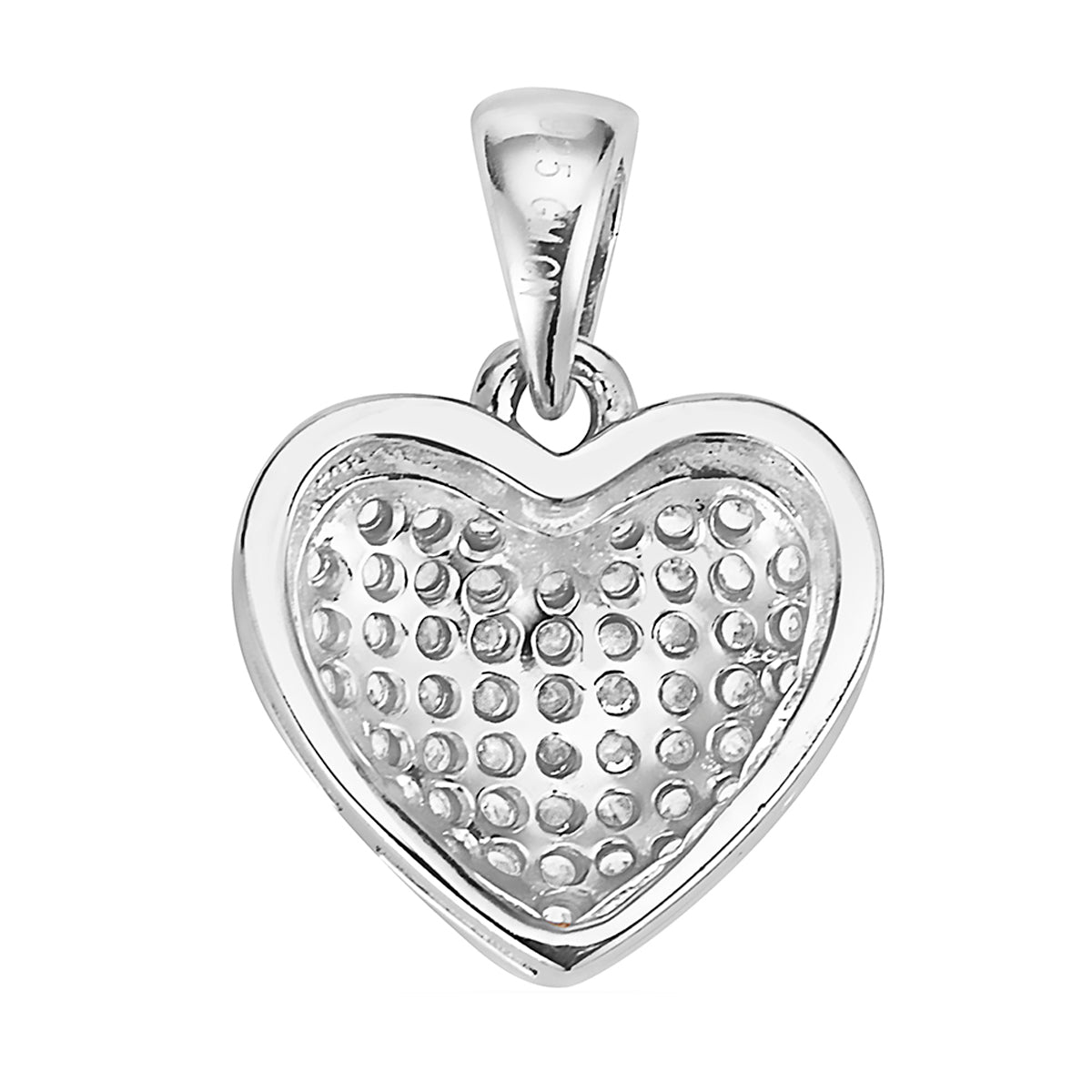 Ritastephens Sterling Silver Cubic Zirconia Heart Pendant Necklace – Elegant Heart-Shaped Design, Dazzling Sparkle, Timeless Fashion Jewelry