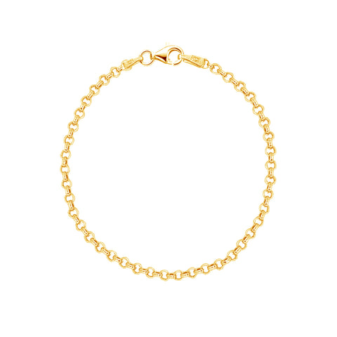 Sterling Silver Gold Plated Rolo Foot Ankle Chain Anklet