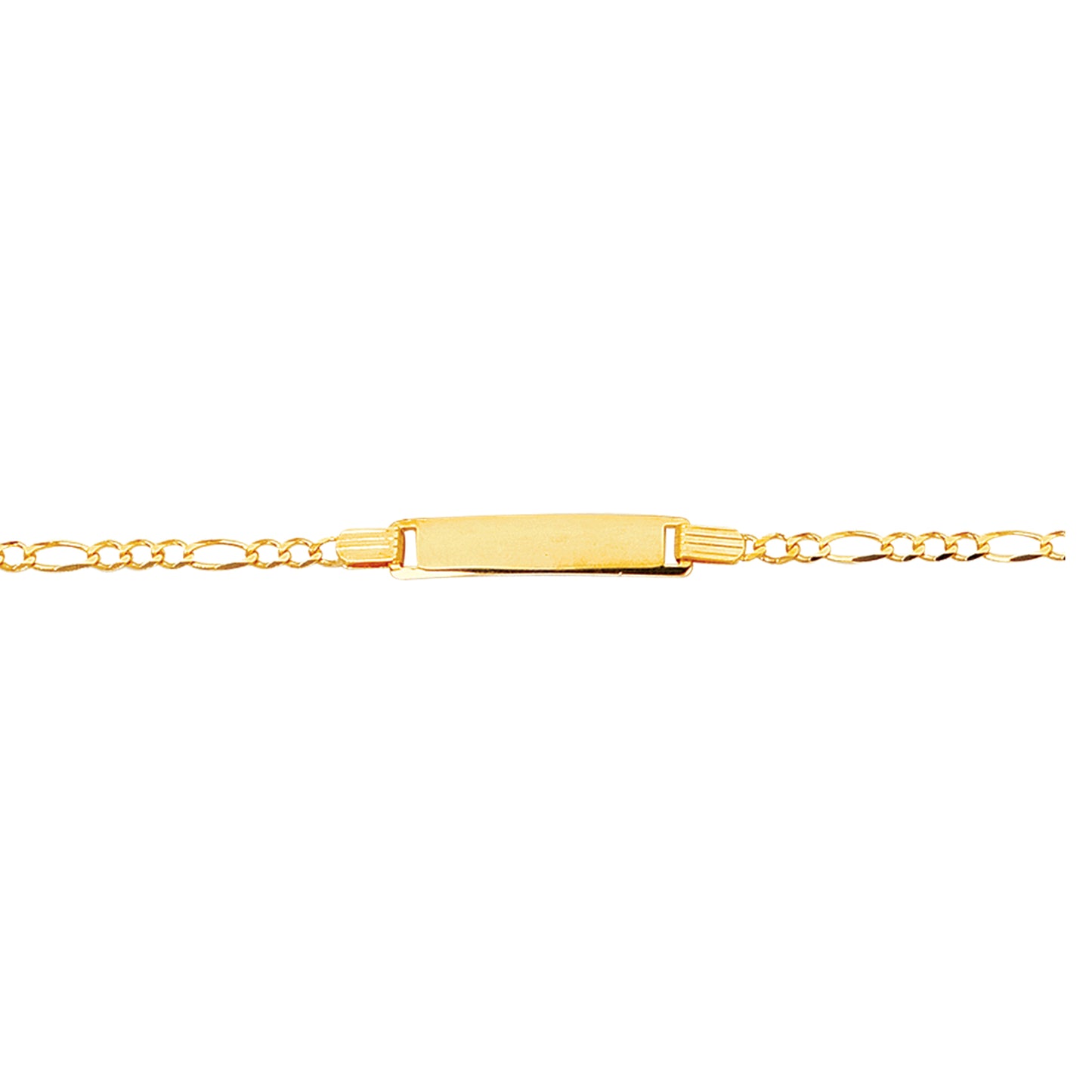 Ritastephens 14K Solid Gold Figaro Baby ID Bracelet with Free Engraving – Customizable and Elegant Keepsake for Your Little One