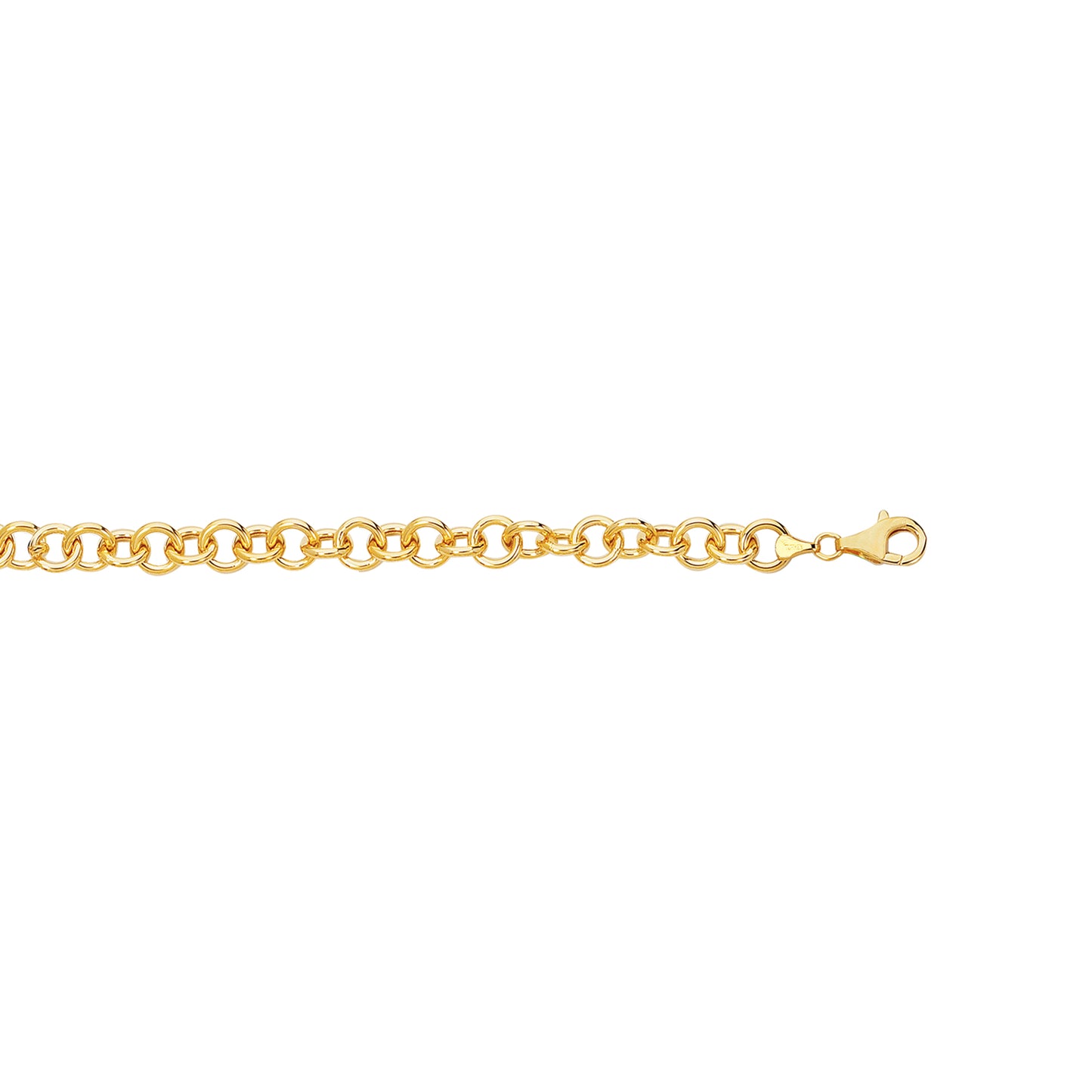 Ritastephens 14K Solid Real Yellow Gold Link Charm Bracelet – Elegant and Timeless Gold Jewelry with Customizable Charm Design