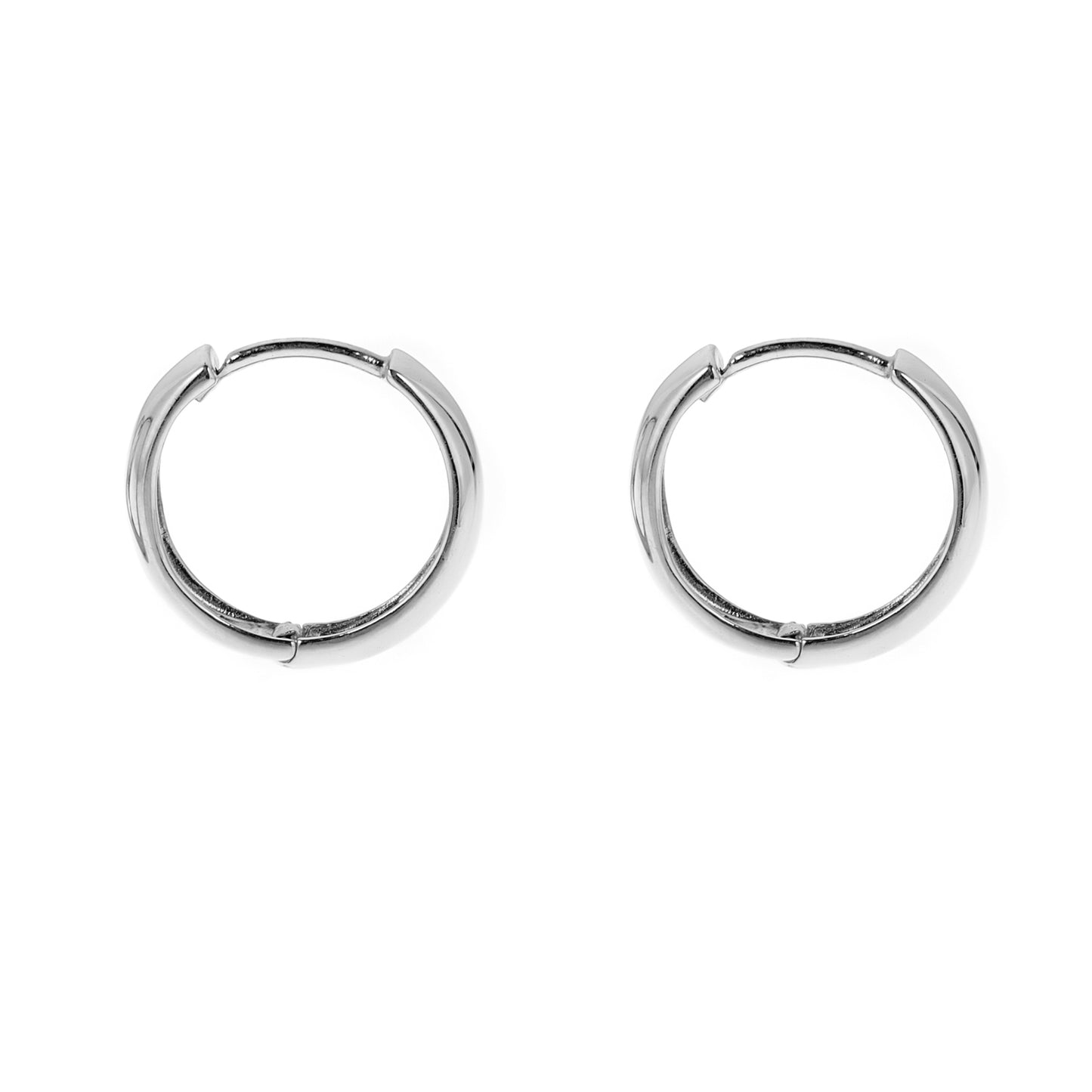 Ritastephens Elegant 14.5mm Shiny Sterling Silver Huggie Hoop Earrings – Classic and Modern Design with Polished Finish, Timeless and Chic Accessory for Everyday Glamour