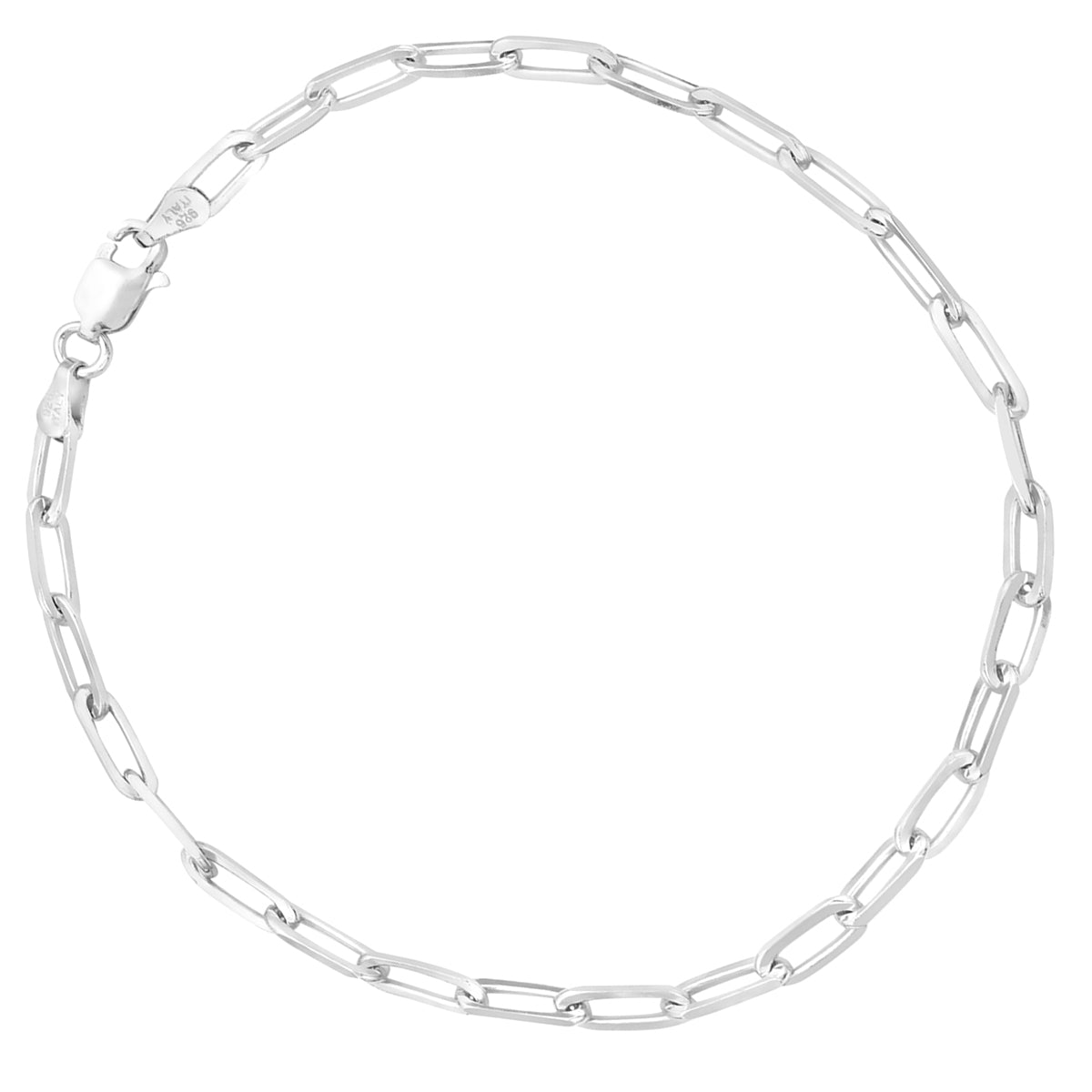 Ritastephens Elegant Sterling Silver Paperclip Link Anklet – Modern Design with Subtle Shine, High-Quality Polished Silver, and Adjustable Fit for a Sophisticated, Luxurious Accessory