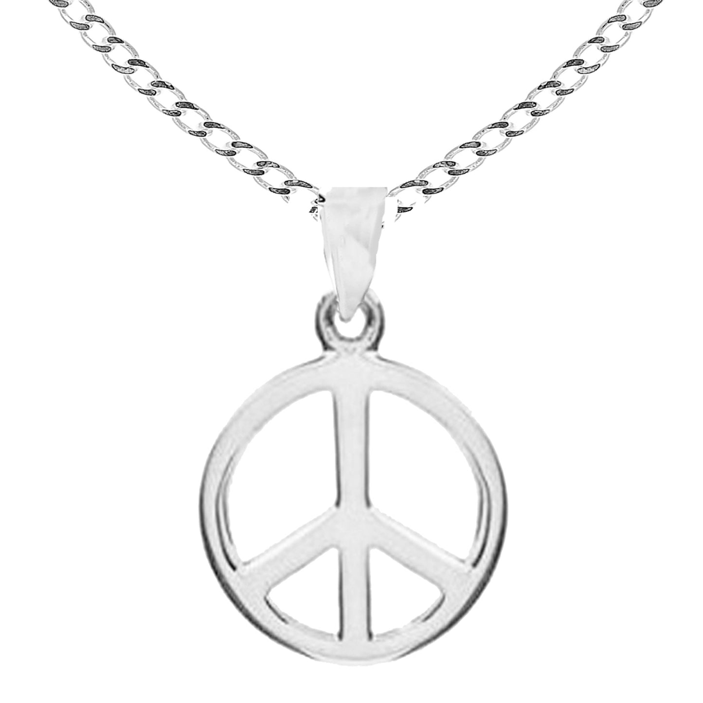 Peace sign sterling silver 925 necklace, available in 18 inches