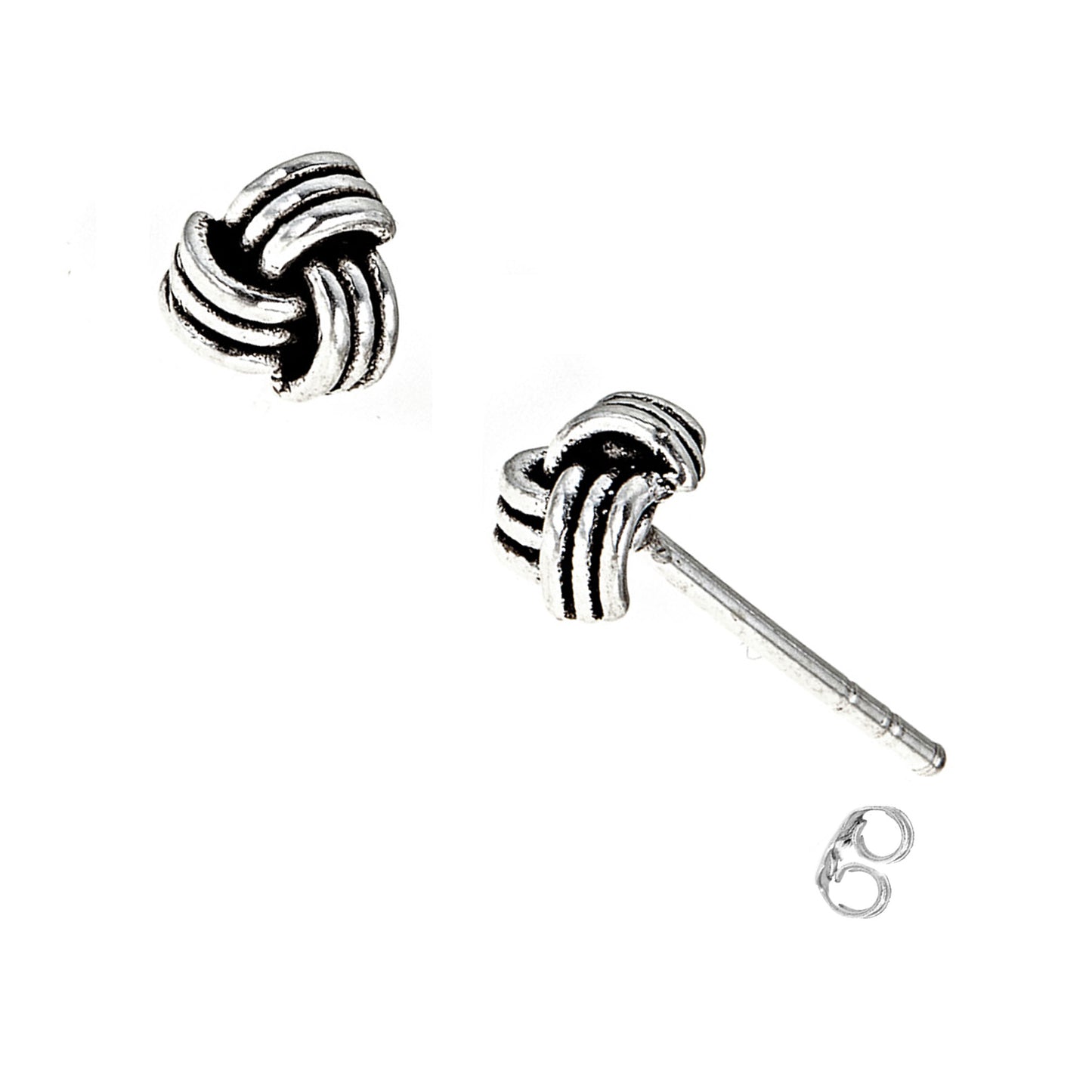 Ritastephens Dainty 5mm Sterling Silver Mini Love Knot Stud Earrings – Classic and Elegant Tiny Knot Design with Subtle Romantic Touch and Timeless Appeal