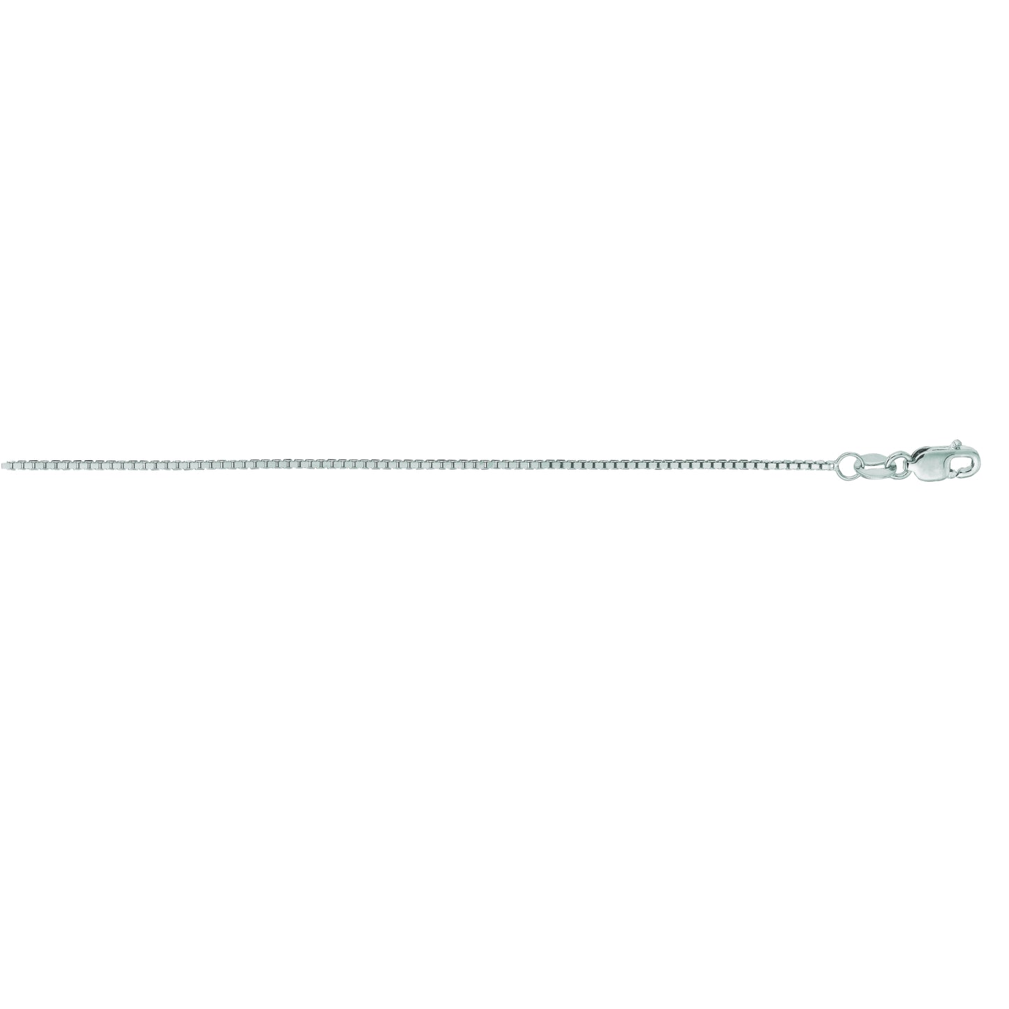 Ritastephens 14K Solid White Gold Box Chain Necklace – 1mm Elegant White Gold Links Available in 16", 18", 20", and 24" Lengths